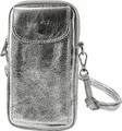 Toscanto Handtasche Toscanto Damen Umhängetasche Handtasche (Handtasche), Damen Leder Umhängetasche, Handtasche, silber ca. 12cm