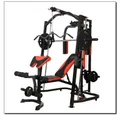 HMS Multipresse Kraftstation Fitnessgerät Homegym, (Spar-Set, Sicherheitsmechanismen), Machine mit Latzug, Kabelzug, Butterfly, Curlpult und Beinstation