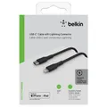 Belkin Lightning/USB-C Kabel 2m ummantelt, mfi zert., schwarz