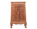 Oriental Galerie Mehrzweckschrank Flurschrank Braun mit Schnitzerei 80cm Rosen Asiatischer Schrank, Telefontisch, Dielenschrank