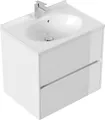 Badmöbel Rina & Waschtisch 70cm 2 Greifraum SoftClose Auszüge weiss hochglanz : Weiss hochglanz Varianten: Weiss hochglanz
