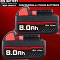 2X  8.0Ah M18 HB8 Für Milwaukee M18 Akku 18V Li-Ion 48-11-1860-2 M18HB12