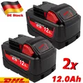 2X Original 12 Ah M18B12 Für Milwaukee M18 Akku 18V Li-Ion 48-11-1860 48-11-1812