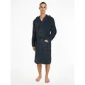 Tommy Hilfiger Underwear Bademantel, Kurzform, Baumwoll-Webfrottier, Gürtel, mit aufgesetzten Taschen blau L (52)