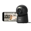 eufy Innenkamera E30, neueste Generation, 4K 8MP UHD Sicherheitskamera, 360° Abdeckung, 6× optischer Zoom, Farbnachtsicht, KI-Erkennung Mensch/Tier/Weinen, Auto-Tracking Mensch/Tier, HomeKit, Schwarz