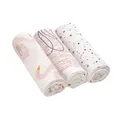 LÄSSIG Baby Mulltuch Spucktuch Puckdecke 3er Set Baumwolle 80 x 80 cm/Heavenly Soft Swaddle L Little Water Swan