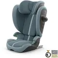 cybex Gold Kinderautositz Solution G2 Plus, Pastellblau, Textil, 60.5x27.5 cm, ECE R 129 i-Size, abnehmbarer und waschbarer Bezug, ergonomischer Tragebügel, höhenverstellbare Kopfstütze, optimaler Aufprallschutz, schadstoffgeprüft, schnell leicht im Auto montierbar, Seitenaufprallschutz, Isofix-Befestigung, Baby on Tour, Kindersitze, Kindersitze I-Size 100-150cm