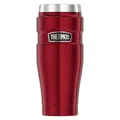 Thermos Stainless King Thermobecher aus Edelstahl rot 0,47l - Coffee to Go Becher, absolut dicht, spülmaschinenfest, 7h heiß & 18h kalt, mit Haken für Teebeutel, BPA-frei