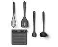 Hoffmann Germany Kochbesteck-Set 5-tlg. Küchenhelfer Pfannenwender Kochlöffel Ablage (Set, 5-tlg., 5-tlg.: Pfannenwender, Kochlöffel, Kelle, Schneebesen, Ablage), Schöpfkelle, Schneebesen, Ablage, spülmaschinengeeignet, 200°C