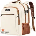 Laptop Rucksack 15,6 Zoll USB Beigebraun