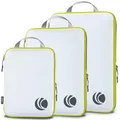 Cipway Kompression Koffer Organizer Set für Rucksack ，Ultraleichte Packtaschen Compression Packing Cubes Packwürfel Kofferorganizer Packtaschen Kleidertaschen für Reiseorganizer(weiß, 3 Stück)