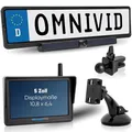 omniVID® Solar5 Premium Solar Rückfahrkamera-System, Kabellos mit 5 Zoll Monitor u. solarbetriebender Kamera zum Nachrüsten, Montage ohne Bohren, IP67 wasserdicht, Funk Einparkhilfe hinten o. vorne