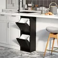 [en.casa] Mülltrennsystem Sollentuna Mülleimer 2 Fächer Küche 2 x 14 L Abfalleimer Müllschrank schmal 93 x 33 x 25 cm Metall Schwarz