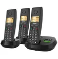 Gigaset Pure 220A Trio - 3 Schnurlose DECT-Telefone mit Anrufbeantworter - mit Call-Block-Taste und Freisprechfunktion - 80 Kontakten, anthrazit schwarz [Kompatibel in DE, IT, FR, NL, BE, Che, AUT]