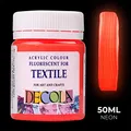 Decola Nevskaya Palitra Fluoreszierende Textilfarbe Rot | 50 ml Acryl Neon-Farbe mit Glow-Effekt unter Schwarzlicht (UV-Licht) | Qualität