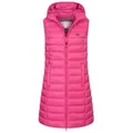 Geographical Norway Steppweste Damen Steppweste Kapuze Übergangs Frühlings Windbreaker Lang Weste XL (42)