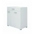 Vicco Badschrank Matteo, Weiß, 75 x 78.5 cm, mit integriertem Wäschekorb und Stauraumlösung