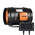 VEVOR Inline Kanalventilator, 8 Zoll 807 CFM mit Temperatur-Feuchtigkeitsregler, leiser EC-Motor Belüftung Abluftventilator für Kühlung Booster, Wachstumszelte, Hydrokultur