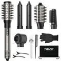 6 in 1 Airstyler, Ionen Föhn, Multifunktionaler Hairstyler, 110000 U/Min, Professioneller Warmluftbürste, Lockenstab Automatisch, Glätteisen, Zum Styling, Volumisieren, Locken und Glätten