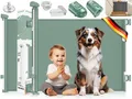KIDIZ Türschutzgitter Treppenschutzgitter ausziehbar bis 140cm für Kinder, Babys & Haustiere (Schutzgitter für Treppen & Türen inkl. Bodenanker & Montagezubehör), Raumtrennung Absperrgitter kindersicheres Treppengitter
