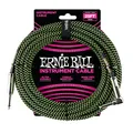 Ernie Ball Instrumentenkabel geflochten, gerade/gewinkelt, 7,62 m, Schwarz/Grün