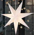 BRUBAKER 60 cm Papier Weihnachtsstern zum Aufhängen - LED Adventsstern für Weihnachtsdeko und Fenster, Weiß