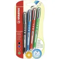 Tintenroller - STABILO worker+ colorful - medium - 4er Pack - grün, rot, blau,