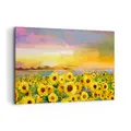 Bilder auf Leinwand 100x70cm Leinwandbild mit Rahmen Sonnenblumen Blume Groß Wanddeko Bild Schlafzimmer Küche Deko Wandbilder Dekoration Wohnzimmer Wall Decor Canvas Wand Kunstdruck Art AA100x70-3775