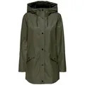 ONLY Regenjacke Glattes Design mit Kapuze und Knöpfen ONLELISA RAINCOAT OTW NOOS grün S (36)