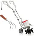 IKRA Elektro Motorhacke IET 1030 | 1080 W | 30 cm Arbeitsbreite | Arbeitstiefe bis 20 cm | klappbares Gestänge | inkl. Transportrad & Handgrubber