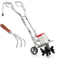 IKRA Elektro Bodenhacke IET 1030, Arbeitsbreite 30cm, Arbeitstiefe 20cm, 1080W, Bremssporn, Transportrad, inkl. Handgrubber