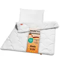 sleepling – Kinderbetten Set, Kinderkopfkissen 40 x 60 cm, Bettdecke 100 x 135 cm, Ganzjahresdecke