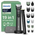 PHILIPS Multigroom Series 9000 All-in-One 19-teiliger Barttrimmer und Haarschneider + OneBlade-Trimmer - Komplettes Pflegeset für Gesicht, Kopf & Körper, 27 Längeneinstellungen (0,2-20 mm), MG9556/15