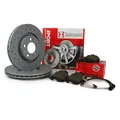 ZIMMERMANN SPORT BREMSSCHEIBEN VORNE + BREMSBELÄGE+WAKO MERCEDES W202 C208 W210