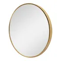[en.casa] Wandspiegel Modugno 50 cm Badezimmerspiegel Badspiegel Schminkspiegel Hängespiegel rund Aluminiumrahmen Wandmontage Gold