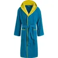 Egeria Unisex-Bademantel CAIRO Sonderedition, Pull-on, farblich abgesetzte Kapuze blau|gelb L
