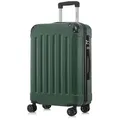YONSLY Hartschalen-Trolley Hartschalen-Koffer Trolley 360° Rollen, robuster Reisekoffer, 4 Rollen, mit Zahlenschloss, für Business und Urlaub 46/55/66/76 cm grün 66 cm