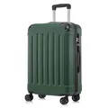 YONSLY Koffer Suitcase L Dunkelgrün, Trolley Reisekoffer, Rollkoffer Handgepäck mit 4 Rollen 360°, Hartschalenreisekoffer, Zahlenschloss, Weicher Gummigriff