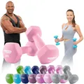 Miweba Sports Neopren Hantelset NKH100 | 𝐏𝐫𝐨𝐟𝐢 Hantel - Hexagon Hanteln Set - Kurzhanteln - Kurzhantel Set - Gymnastikhanteln - Hantel Set - Dumbbell - 0,5-10 Kg (2X 5.0 kg, Rosa)