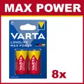 8x 2er Blister Varta Longlife Max Power C Baby Batterien MN1400 LR14 1,5V