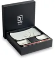 JAPAN ORIENTAL SUSHI TELLER SET | Sushi Geschirr Set | 6-teiliges Sushi-Set für 2 Personen | Sushi-Teller, Schalen und Essstäbchen in verschiedenen Asia Designs - Made in Japan (Hana Hellgrün)