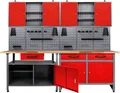 ONDIS24 Werkstatt-Set, 2x Werkbank, 2x Werstattschrank, 2x Lochwand