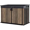 Keter Mülltonnenbox Signature Walnuss Mega 190 x 109 cm braun Holzoptik - Rot