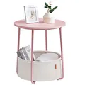 VASAGLE Beistelltisch rund Spanplatte rosa 45,0 x 45,0 x 50,0 cm, 1 St.