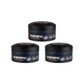 3x Fonex Gummy Styling Wax Blau Hard Finish 3er Set (450ml) Haarwachs Haarwax