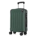 yonsly Premium Reisekoffer TSA-Schloss,YKK-Reißverschluss Hartschalen-Koffer Trolley Kabinenkoffer Rollkoffer Suitcase Handgepäck (Dunkelgrün, L)