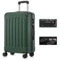 YONSLY Hartschalen-Trolley Premium Hartschalen-Reisekoffer Trolley Kabinenkoffer, 4 Rollen, TSA-Schloss, YKK-Reißverschluss, austauschbare Rollen & Griffe grün 66 cm