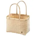 Kobolo ShopperTasche BEZ aus PE geflochten mit PolyurethanHenkeln beige - Shoppingbag Einkaufstasche Freizeittasche Henkeltasche Handtasche Beutel ... - Beige