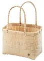 Kobolo Einkaufsshopper Shopper BEZ aus PE geflochten mit PU Henkeln beige, Beige