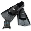 Aqua Speed Flosse Kurze Trainingsflossen Hoher Vortrieb Perfekt für Schwimmtraining, Maximale Kraftübertragung durch verstärkte Seitenelemente silberfarben 31/32